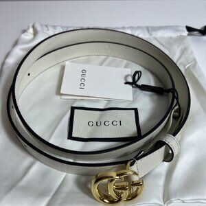 GUCCI Wide Belt Leather Black  Women's SHW
